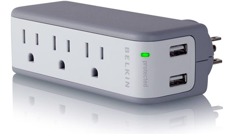Belkin Mini Surge Three Outlet Wall Mount with USB Charger