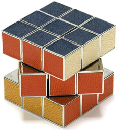 Leather and Chrome Rubiks Cube
