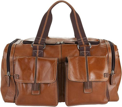 Fossil Redmond Duffle Bag in Brown Leather