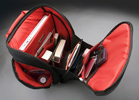 Mamba Backpack Open with Red Compartment