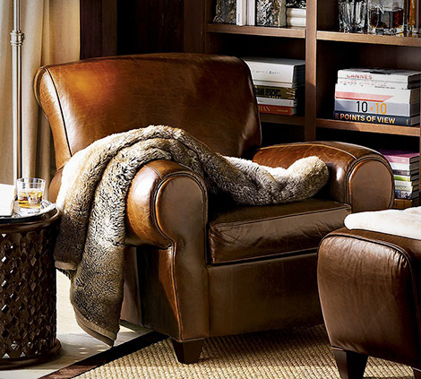 Pottery Barn Manhattan Leather Club Chair