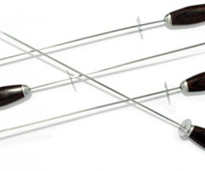 Stainless Steel Skewers with Pakkawood Handles