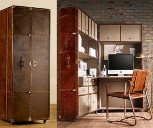 Restoration Hardware Mayfair Steamer Secretary Trunk