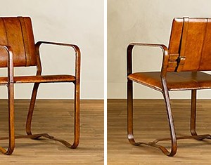 Restoration Hardware Leather Buckle Chair