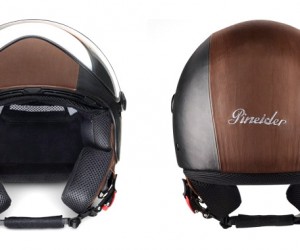 Pinieder Black & Brown Leather Helmet