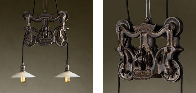 Cast Iron Barn Door Trolley Pendant