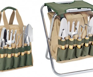 Gardener Folding Chair with Tools