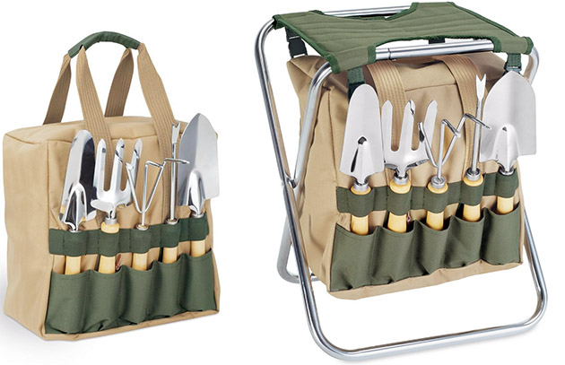 Gardener Folding Chair with Tools