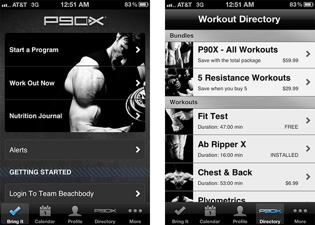 P90X App for iPhone