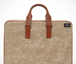Jack Spade Accordion Waxed Canvas Briefcase