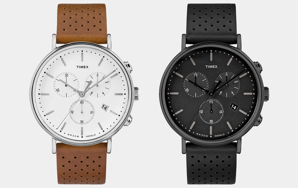 timex fairfield chronograph black